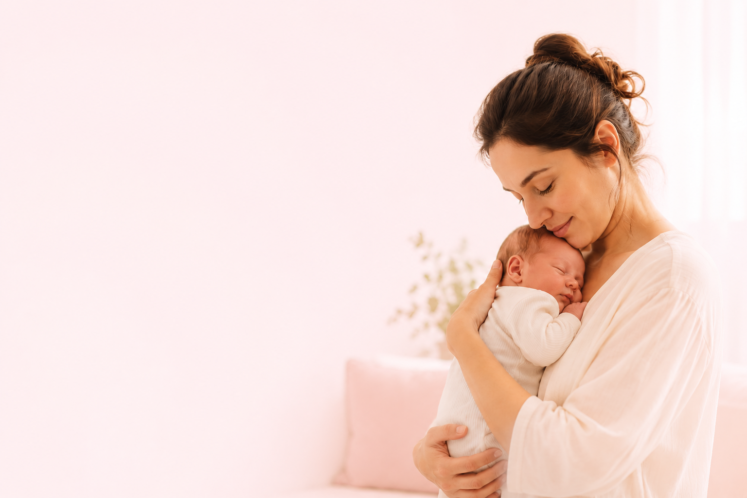 Mother holding baby